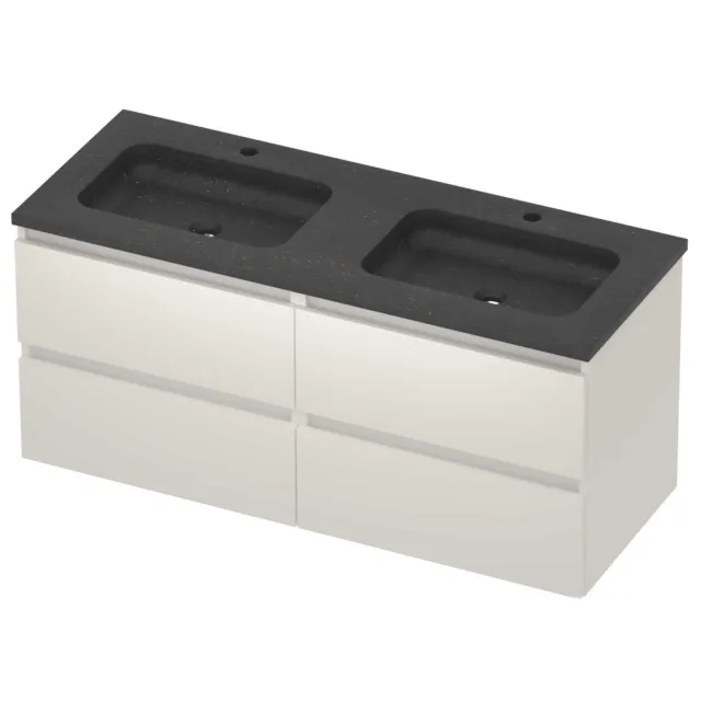 Basic-Line Rocky 46 Badmeubelset Hardsteen 120x46x54 cm R46bsemw2x602 Mat White Blue Stone Grijs