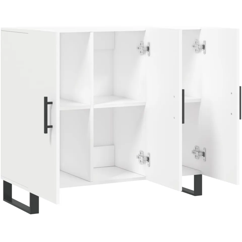 vidaXL Dressoir 90x34x80 cm bewerkt hout wit