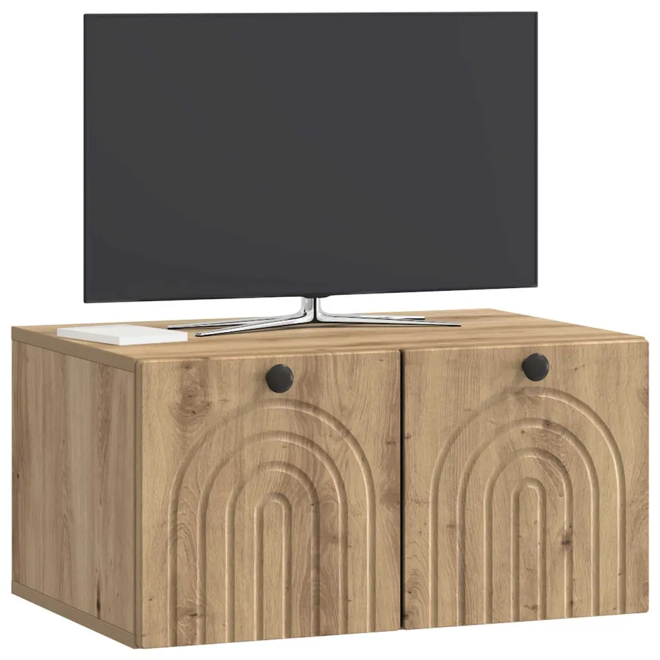 vidaXL Wandbeugel TV-kast 59,5 x 41 x 30 cm Artisanaal eiken Bruin