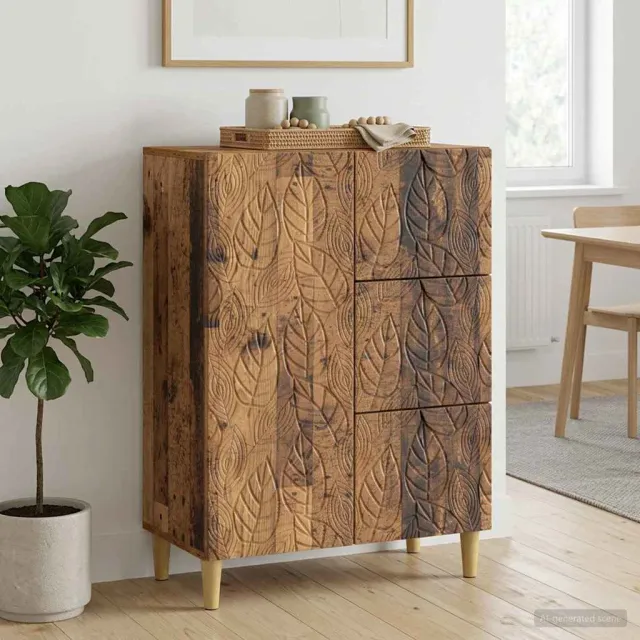 vidaXL Dressoir Oud hout 66 x 34,5 x 90 cm Bewerkt hout Bruin