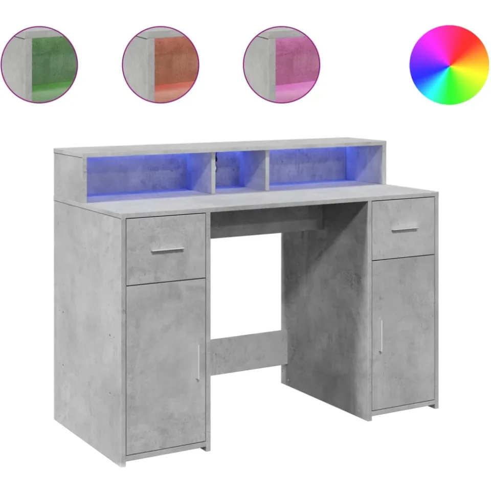 vidaXL Desk Betongrijs 120 x 55 x 91 cm Engineered wood grijs, foto 3