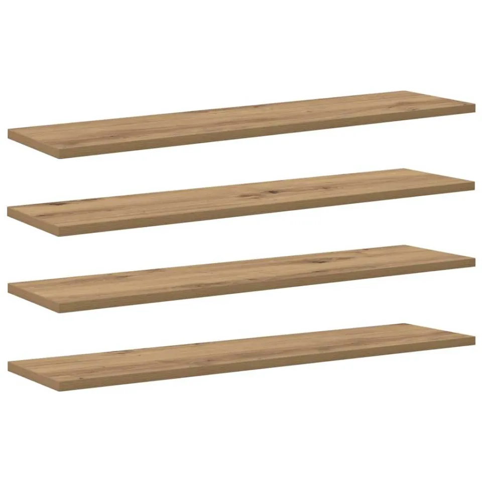 vidaXL Boekenplank Bord 3-laags 4 st 80 x 20 x 1,5 cm Bewerkt hout Bruin