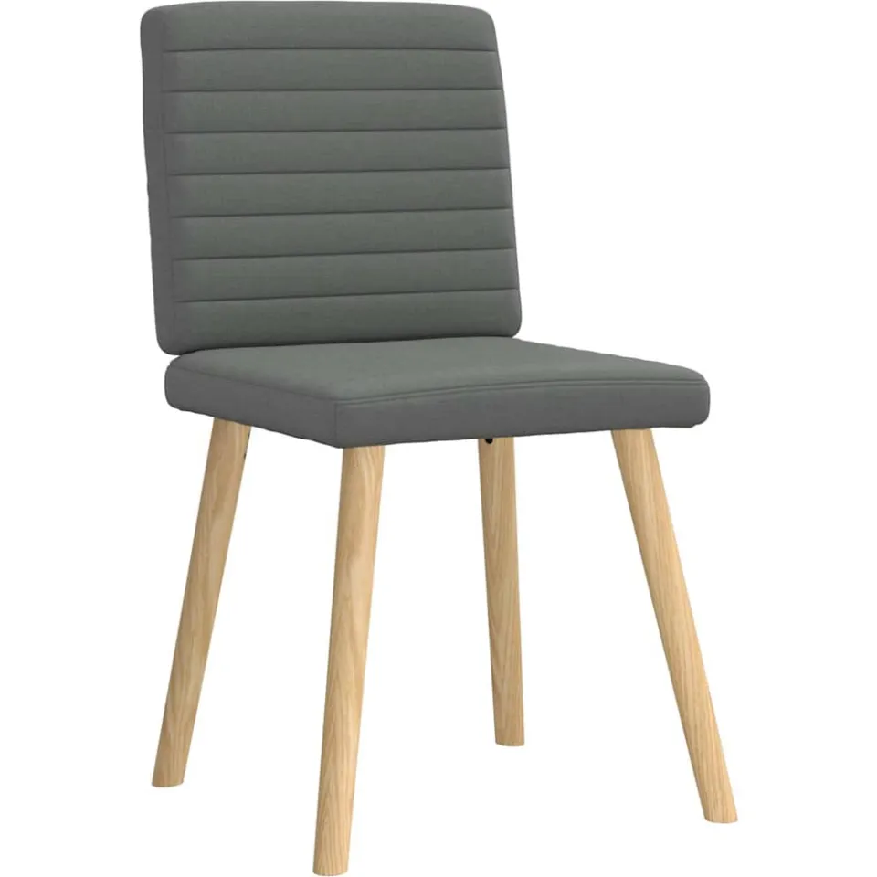 vidaXL Eetkamerstoelen 6 st stof donkergrijs grijs, foto 3