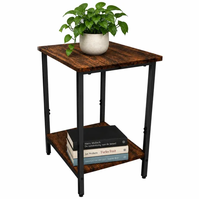 David Decorations Zavendi Bijzettafel 38 x 30 x 50 cm -plantentafel - Plantenrek - Plantenstandaard binnen - Plantenzuil - Bijzettafel hout - Sokkel - Bijzettafeltjes woonkamer - Bijzettafel bank - Bijzettafel zwart - Plantentafeltje hoog binnen bruin