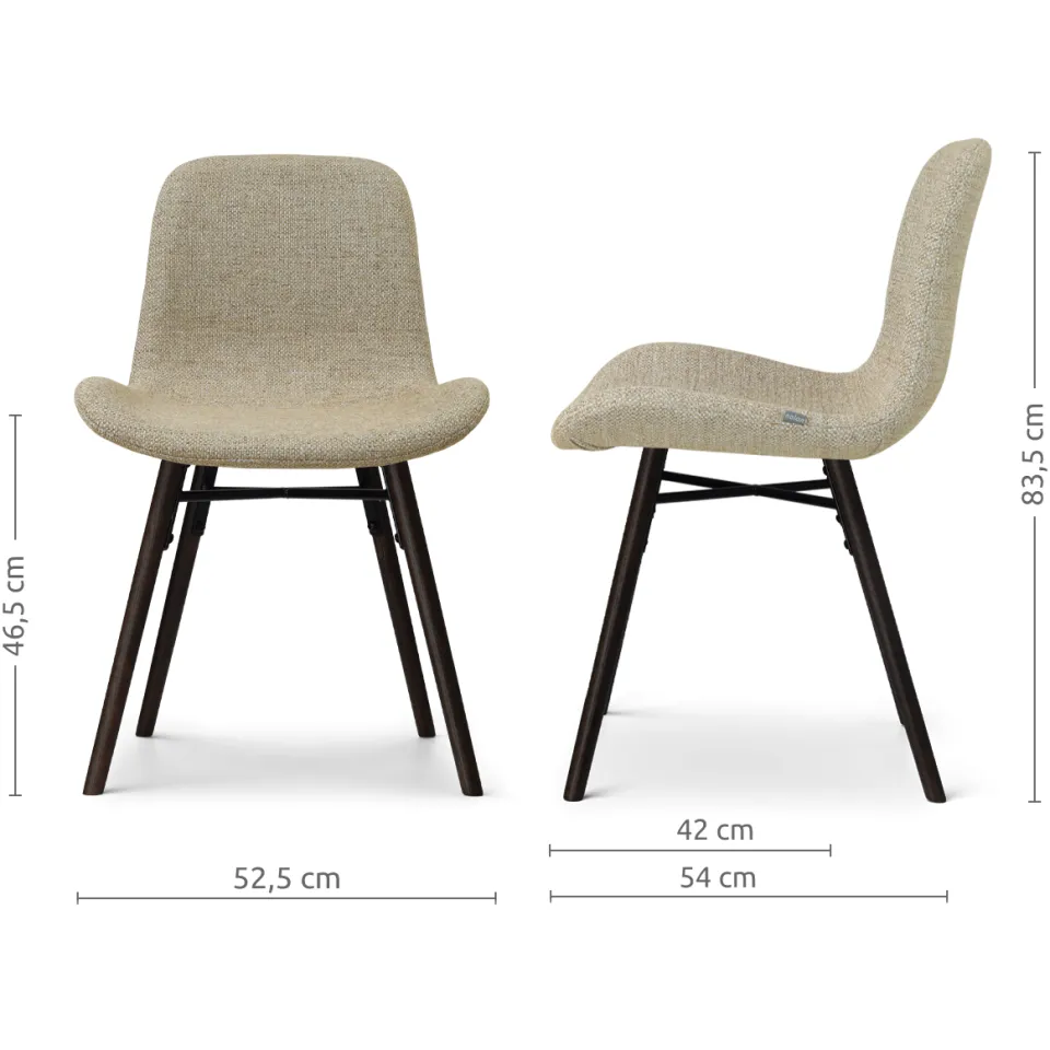 Nolon Nena-Fé eetkamerstoel taupe melange - zwart houten onderstel, foto 3