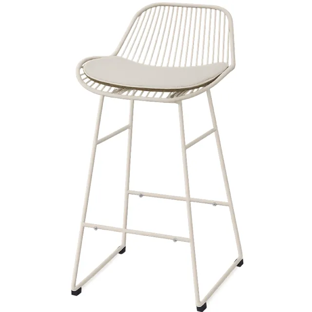 Nolon Pleun barkruk grijsbeige - met zitkussen - 65 cm