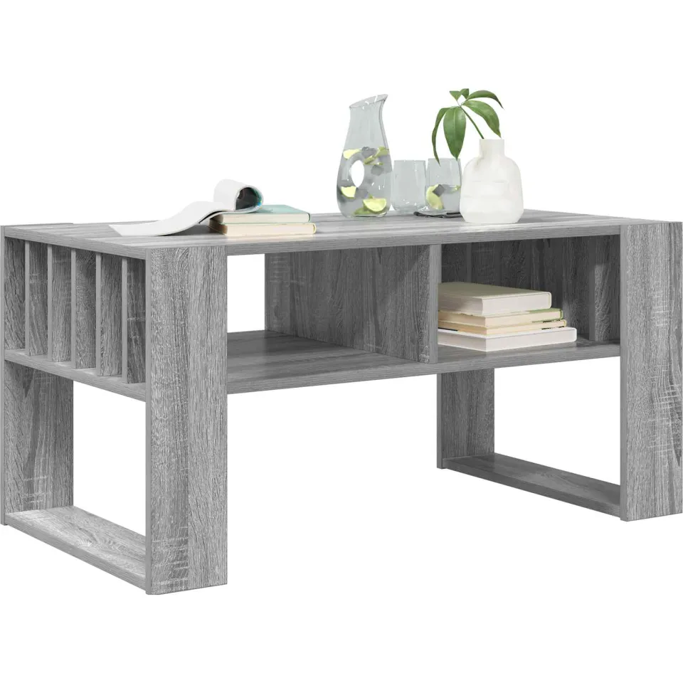vidaXL Salontafel Grijs Sonoma 92 x 49,5 x 45 cm Bewerkt hout