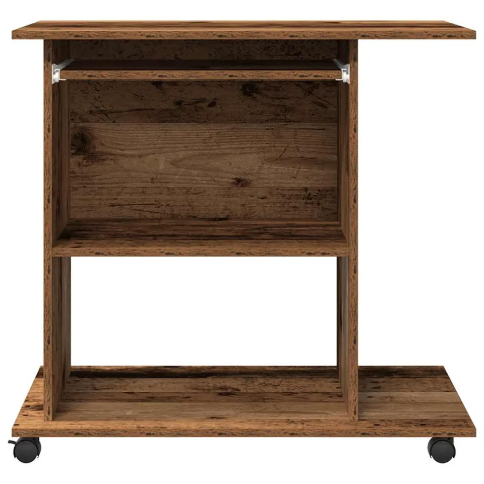 vidaXL Computerbureau 80x50x75 cm bewerkt hout oud houtkleurig bruin, foto 4