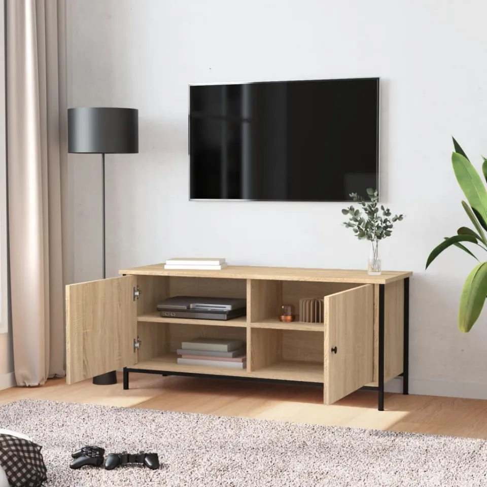 vidaXL Tv-meubel 102x35x45 cm bewerkt hout sonoma eikenkleurig, foto 3