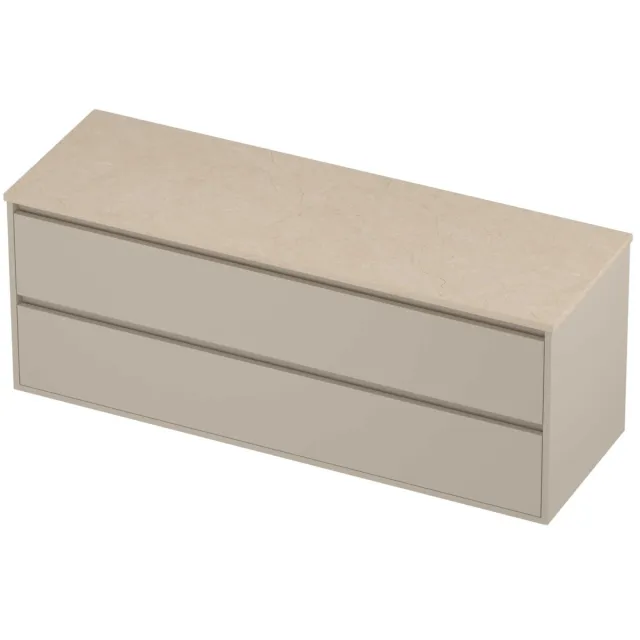 Proline Deck Badmeubelset Hardsteen Greeploos Symmetrisch Kader 140x46x54 cm Sand Stone Soft Linen Beige