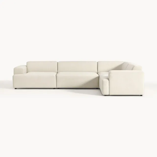 Westwing Collection Grote hoekbank Melva (4-zits) wit