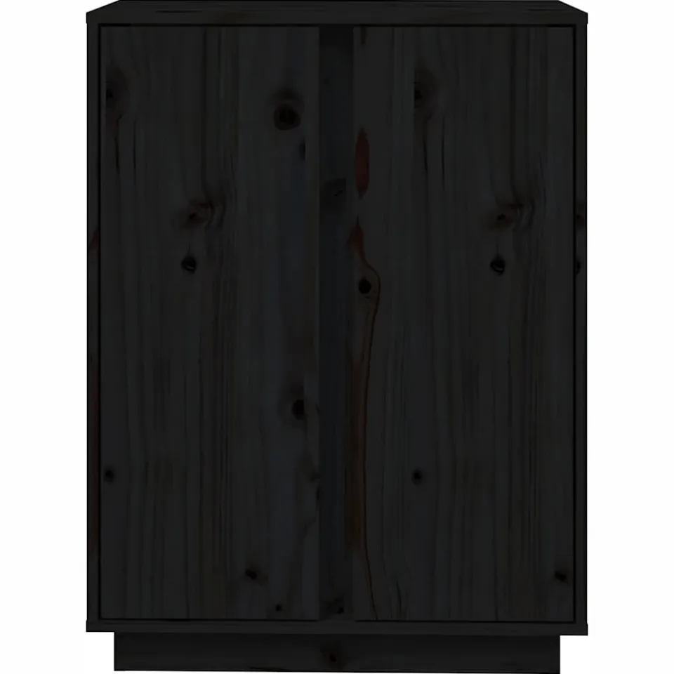 vidaXL Dressoir 60x35x80 cm massief grenenhout zwart, foto 4
