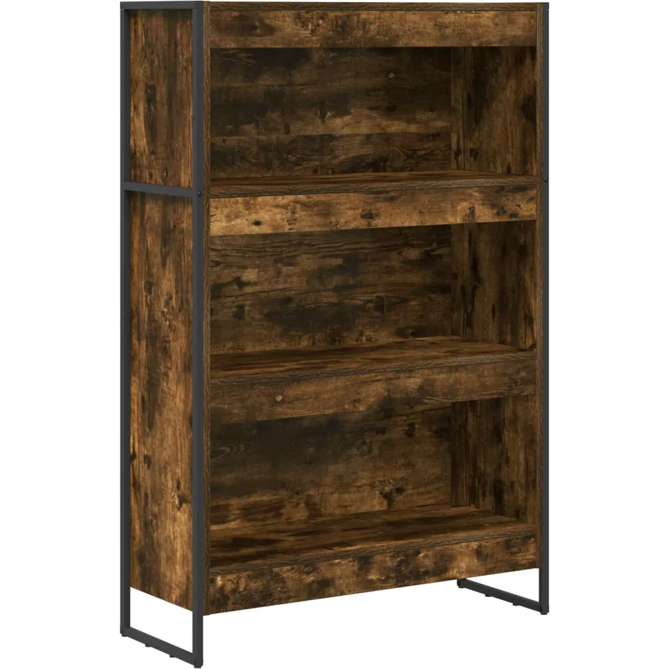 vidaXL Boekenkast 80 x 30 x 121 cm Bewerkt hout Rook Eik bruin, foto 3
