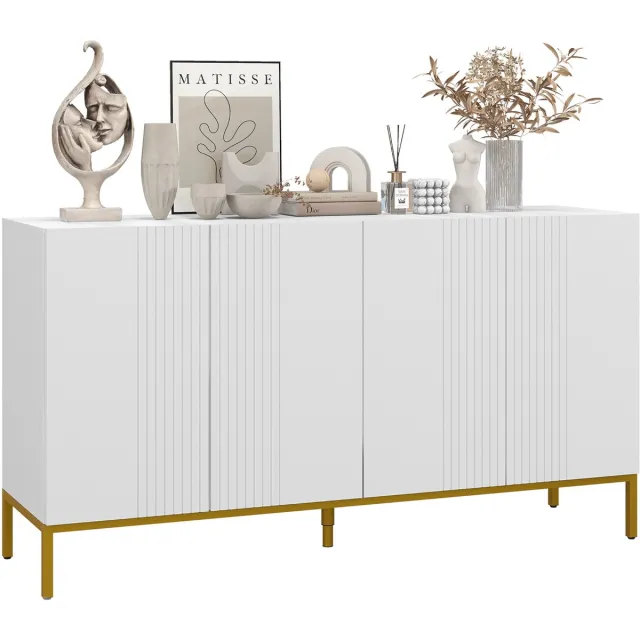 Homcom Dressoir - MDF - 140x40x75cm - Wit
