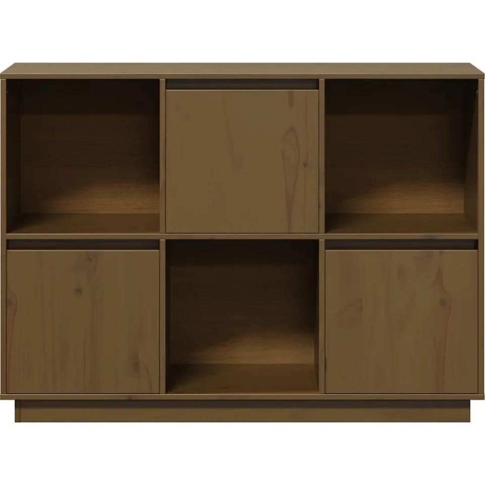 vidaXL Dressoir 110,5x35x80 cm massief grenenhout honingbruin bruin, foto 3