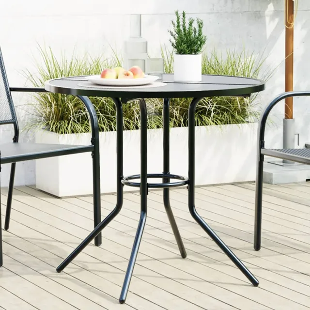 vidaXL Terrastafel rond Ø80x72,5 cm gepoedercoat staal antracietkleur, foto 2