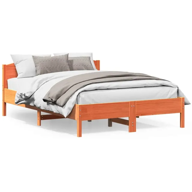vidaXL Bedframe zonder matras massief grenenhout wasbruin 120x200 cm