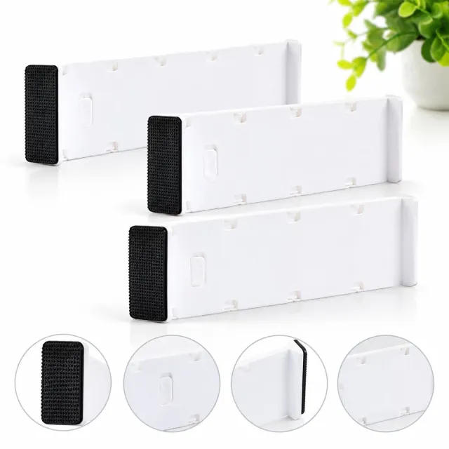 VHV Ladeverdelers - ladeverdeler verstelbaar - Ladeverdelers voor Kleding - 4 Stuks - 8 cm Hoog - Lade Organizer - Verstelbaar 27,5 tot 45,5 cm - Doorzichtige Plastic Ladeorganizers - Duurzaam Wit