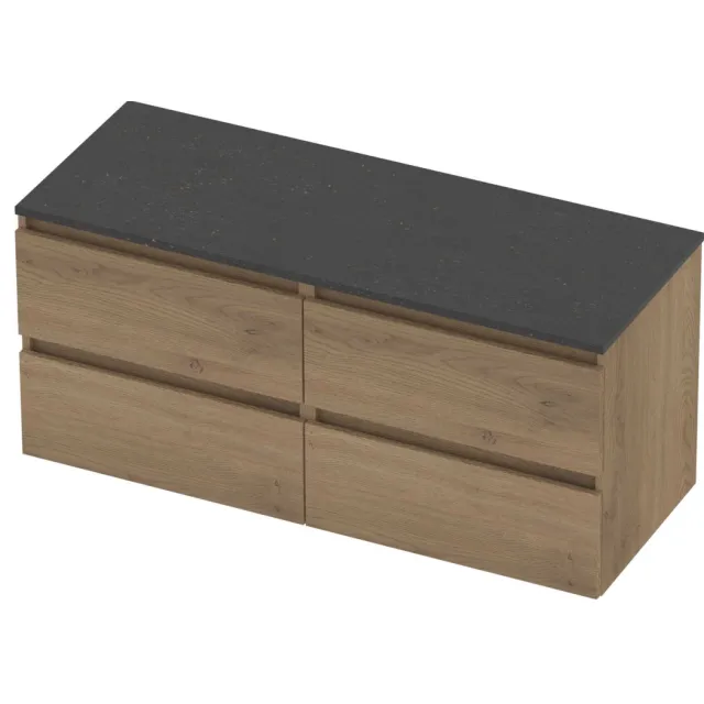 Basic-Line Deck 46 Badmeubelset Greeploos 120x46x58 cm D46bsepo2x60 Pure Oak Blue Stone Grijs