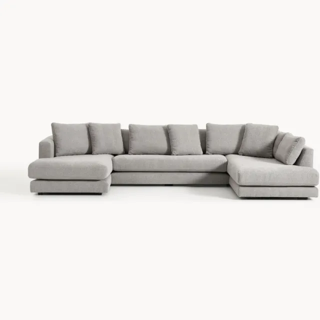 Westwing Collection Bouclé U-bank Tribeca Grijs