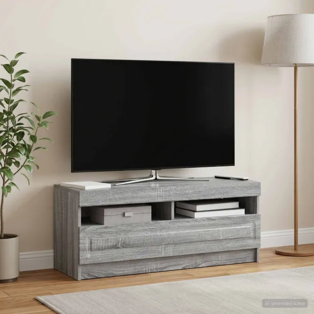 vidaXL LED tv-meubel Grijs Sonoma Bewerkt hout