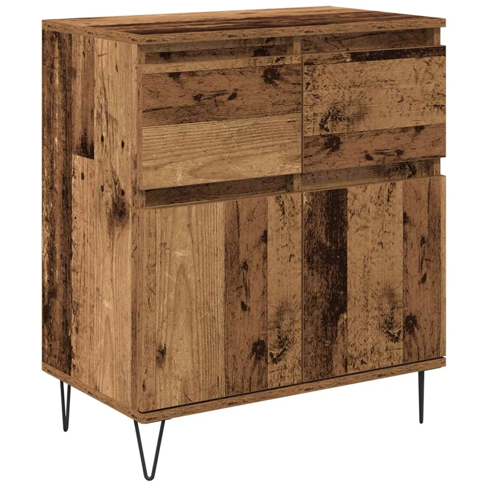 vidaXL Dressoir Oud Hout 60 x 35 x 70 cm Gemonteerd hout en ijzer bruin, foto 3