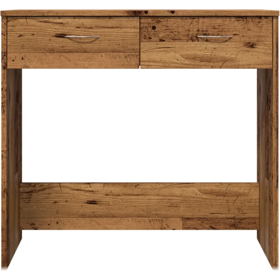 vidaXL Bureau 80x40x75 cm bewerkt hout oud houtkleurig bruin, foto 4