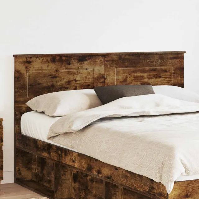vidaXL Hoofdbord Gerookt eiken Bewerkt hout Bruin