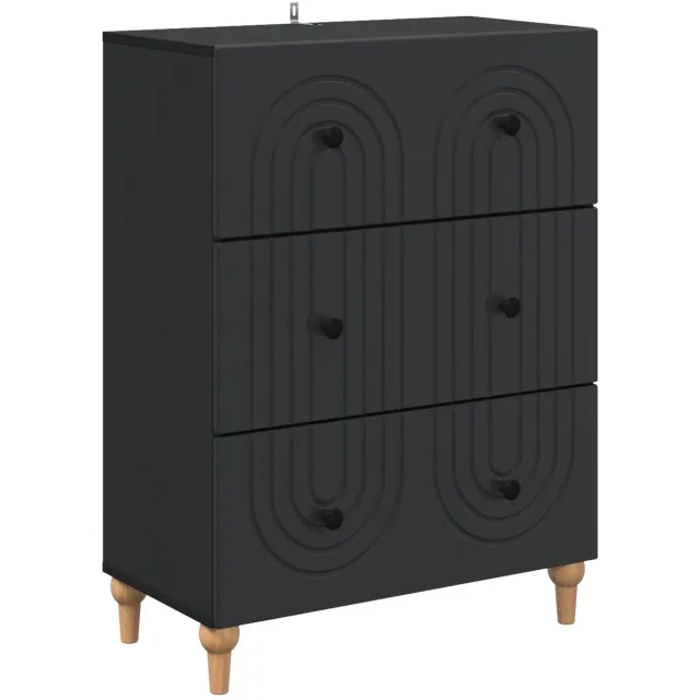 vidaXL Ladekast - Zwart - 66 - x - 34,5 - x - 90 - cm - Bewerkt - hout
