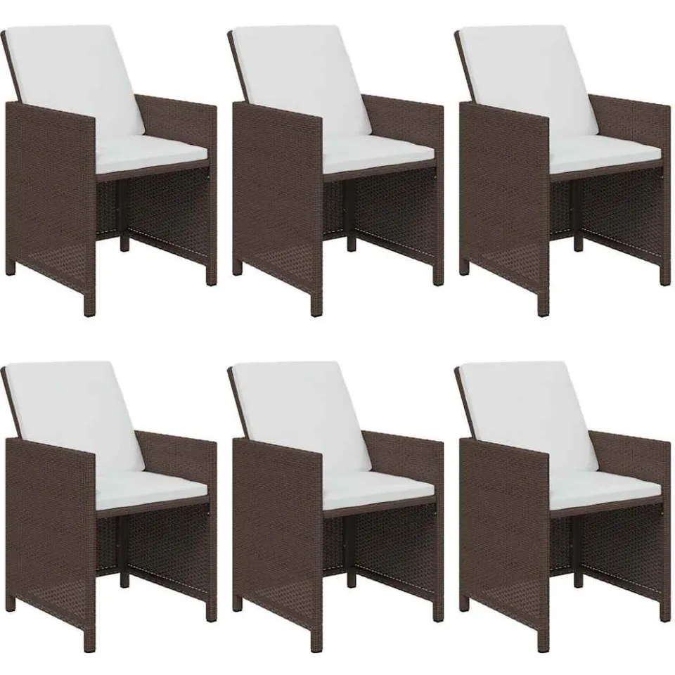 vidaXL 7-delige Tuinset met kussens poly rattan bruin, foto 3