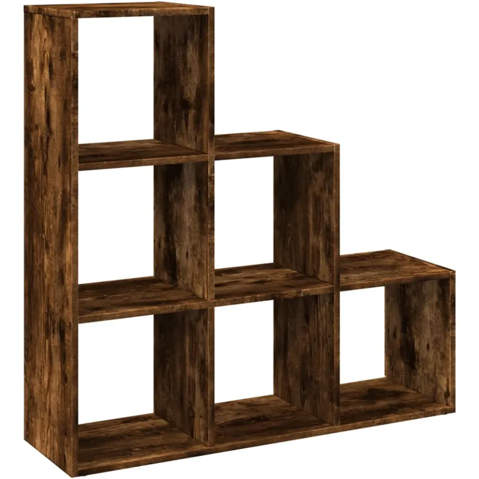 vidaXL Kamerscherm / boekenkast 3-laags 99x29x99 cm hout gerookt eiken, foto 3