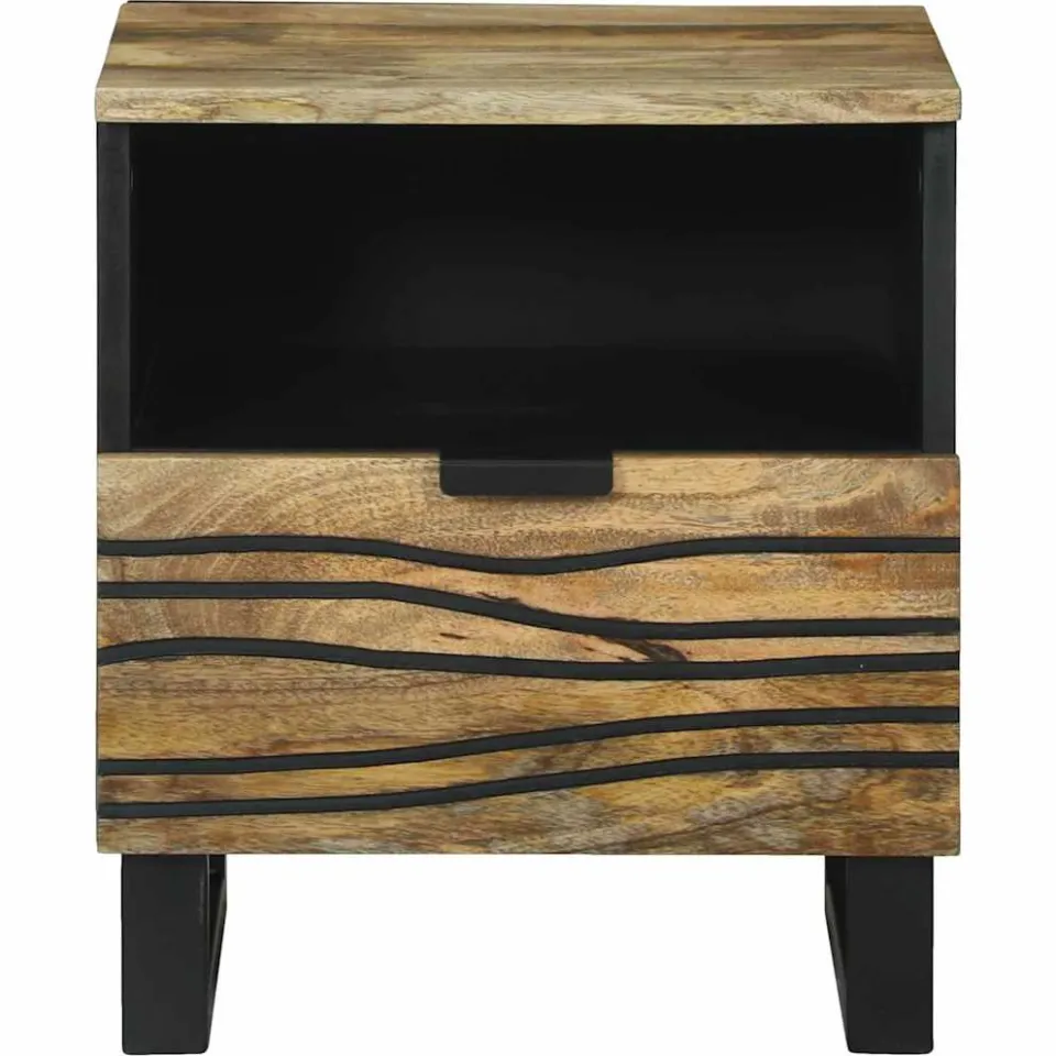 vidaXL Nachtkastje 2 st Naturel 40 x 33 x 46 cm Bewerkt hout, foto 4