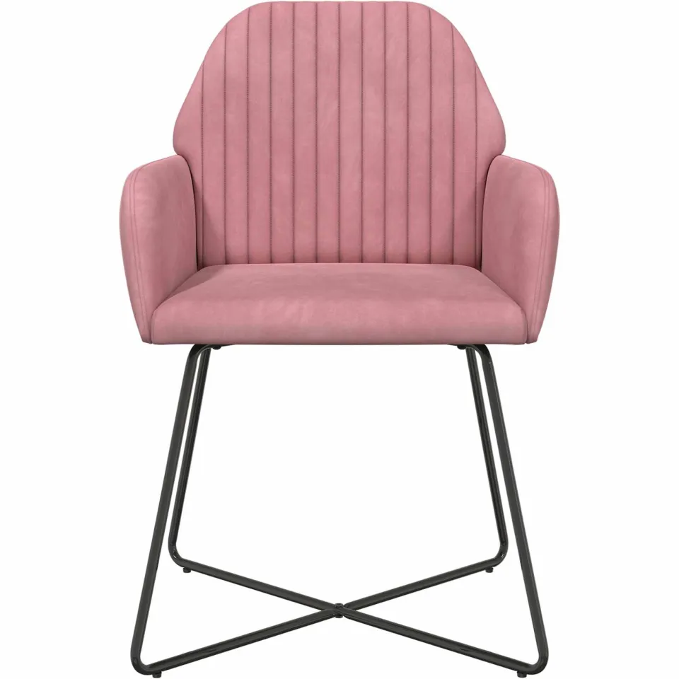 vidaXL Eettafelstoelen 2 st fluweel Roze 55 x 50 x 84 cm