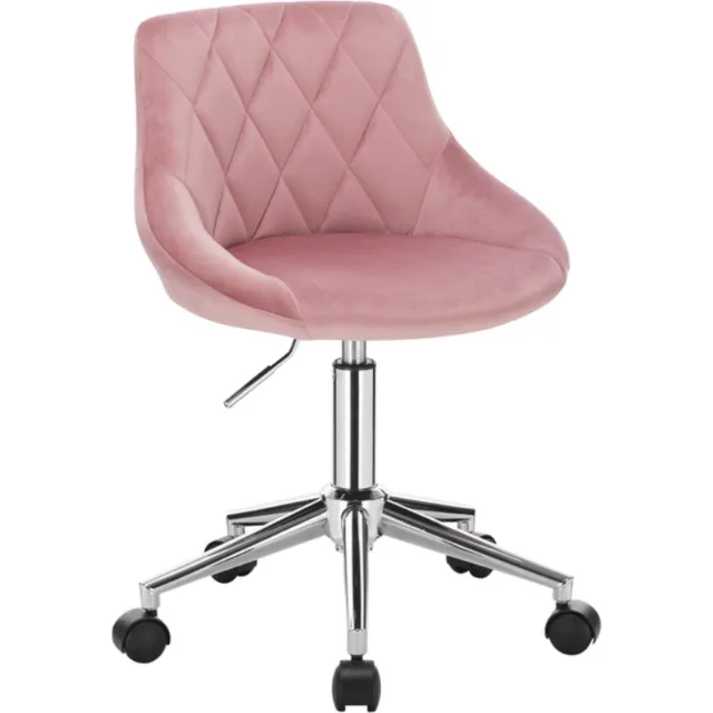 Bolt Edge Bureaustoel - Velvet - Roze - Ergonomisch - Op wielen - In hoogte verstelbaar