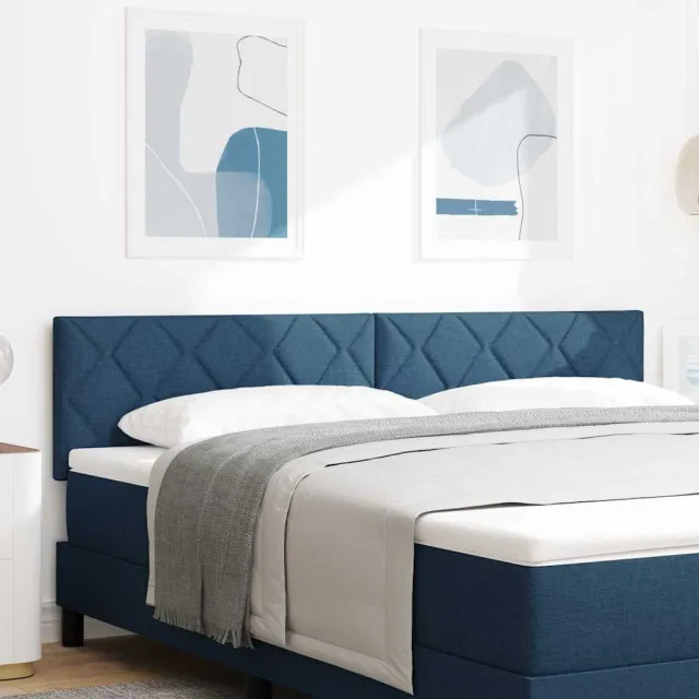 vidaXL Hoofdbord Blauw 180 cm Stof Lichtgrijs
