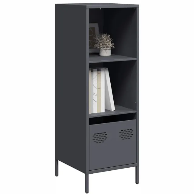 vidaXL Hoge kast 35x39x103,5 cm staal antracietkleurig Anthraciet