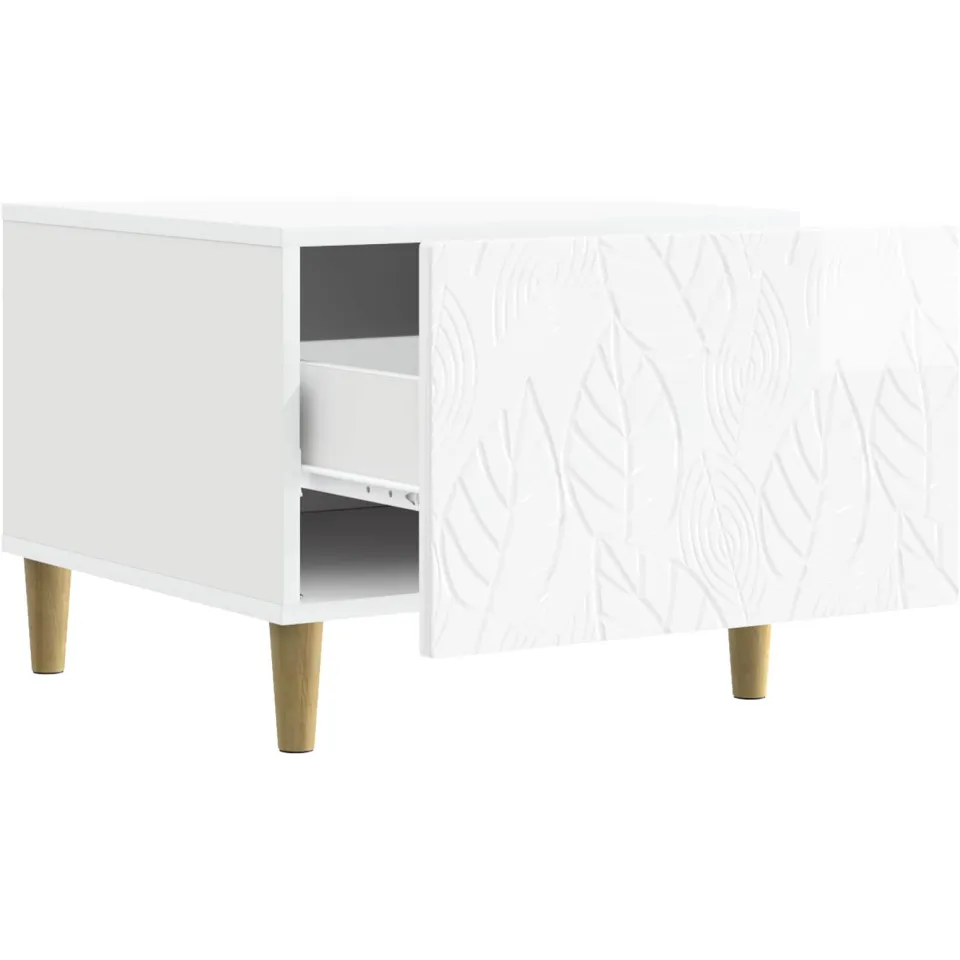 vidaXL Salontafel Hoogglans Wit 50 x 49 x 40 cm Bewerkt hout, foto 3