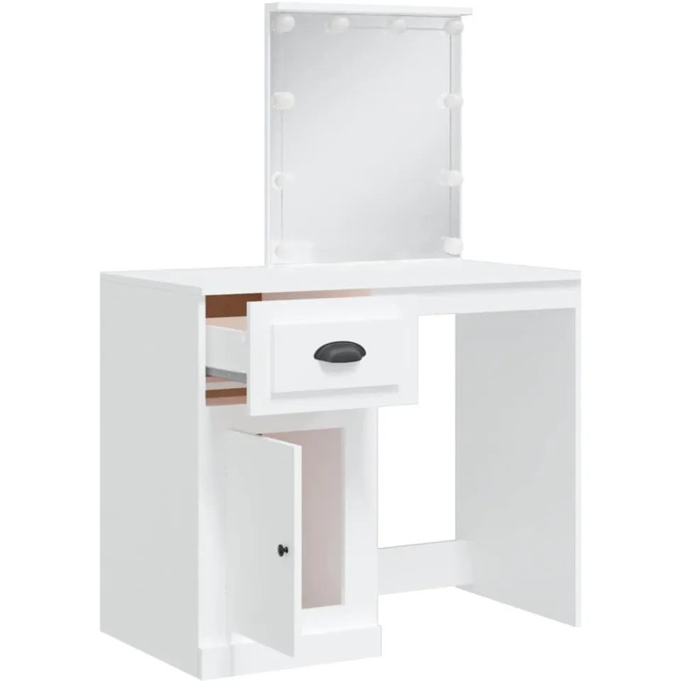 vidaXL Kaptafel met LED-verlichting 90x42x132,5 cm wit, foto 3