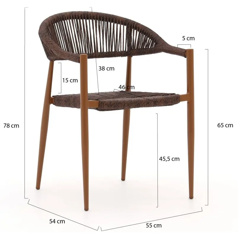 Manifesto Furniture Manifesto Belpasso/ROUGH-Y ø150cm dining tuinset 6-delig stapelbaar
