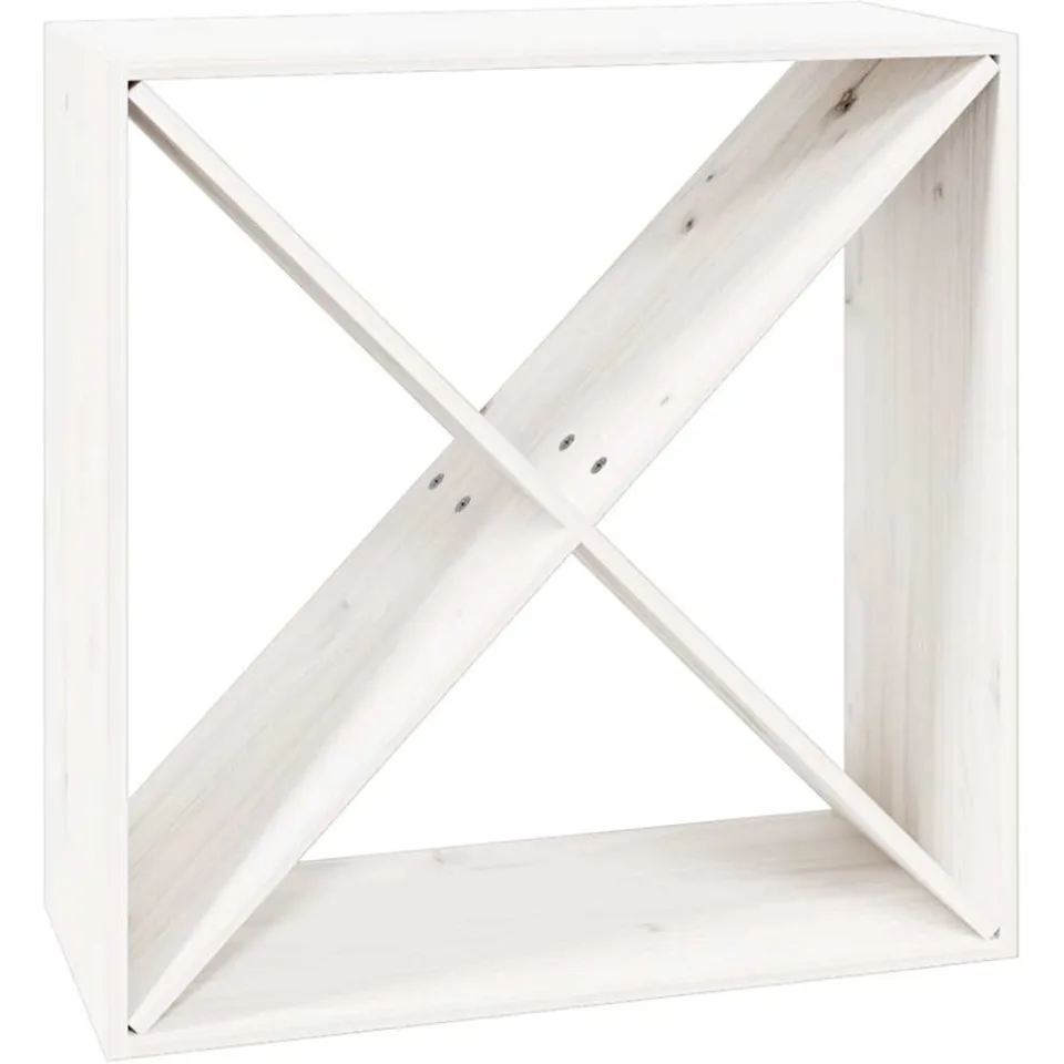 vidaXL Wijnkast 62x25x62 cm massief grenenhout wit, foto 3