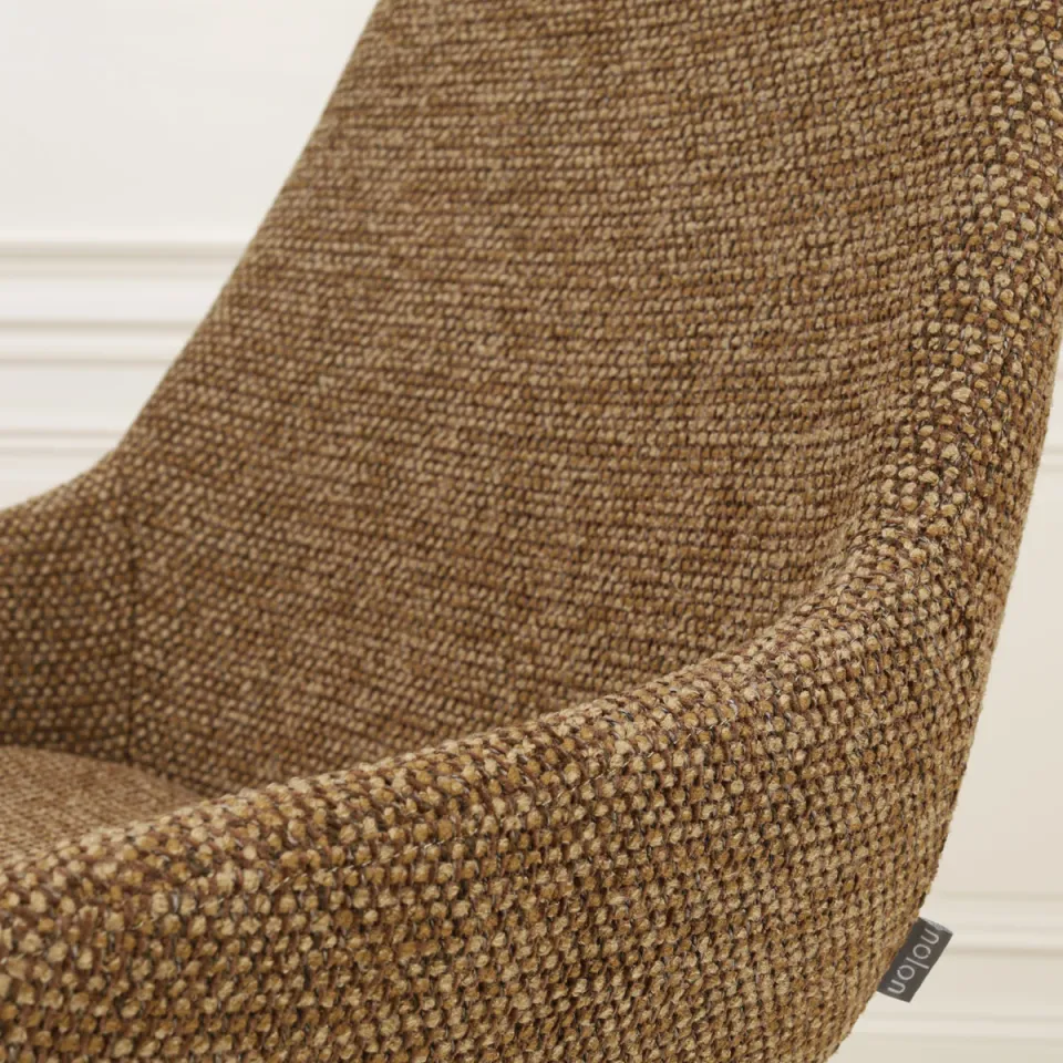 Nolon Niva-Isa draaibare tulp eetkamerstoel bruin blend - beige onderstel, foto 4