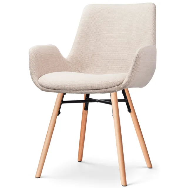 Nolon Nena-Eef eetkamerstoel beige - houten onderstel