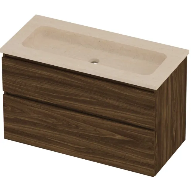 Proline Rollo Badmeubelset Hardsteen Elegant 100x46x62 cm Sand Stone Cabana Oak Eiken