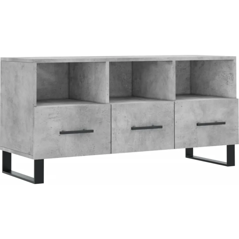 vidaXL Tv-meubel 102x36x50 cm bewerkt hout betongrijs grijs, foto 3