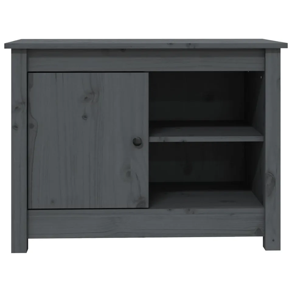 vidaXL Tv-meubel 70x36,5x52 cm massief grenenhout grijs, foto 4