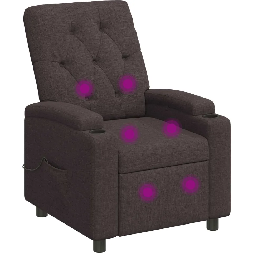 vidaXL Massage-relaxstoel Donkerbruin 75 x 95 x 101 cm Stof