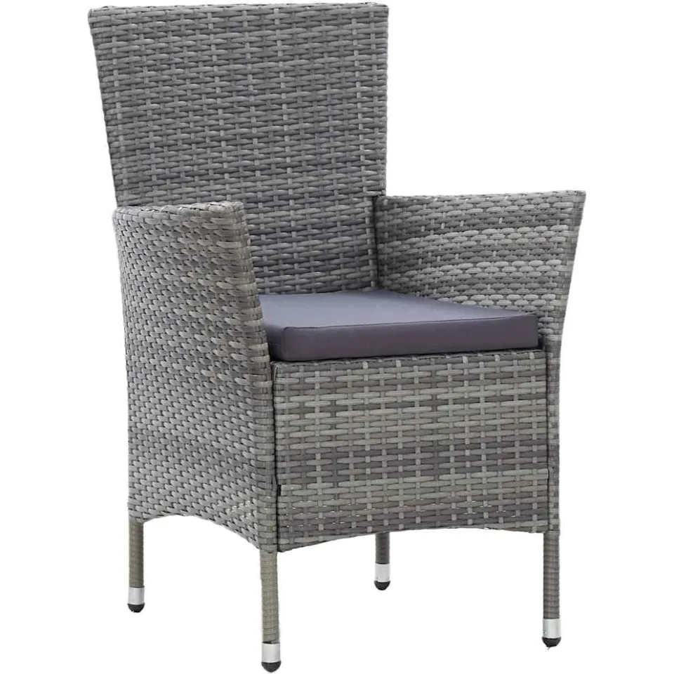 vidaXL 9-delige Tuinset met kussens poly rattan grijs, foto 4