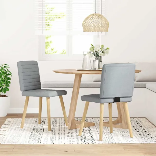 vidaXL Eetkamerstoelen 2 st stof lichtgrijs