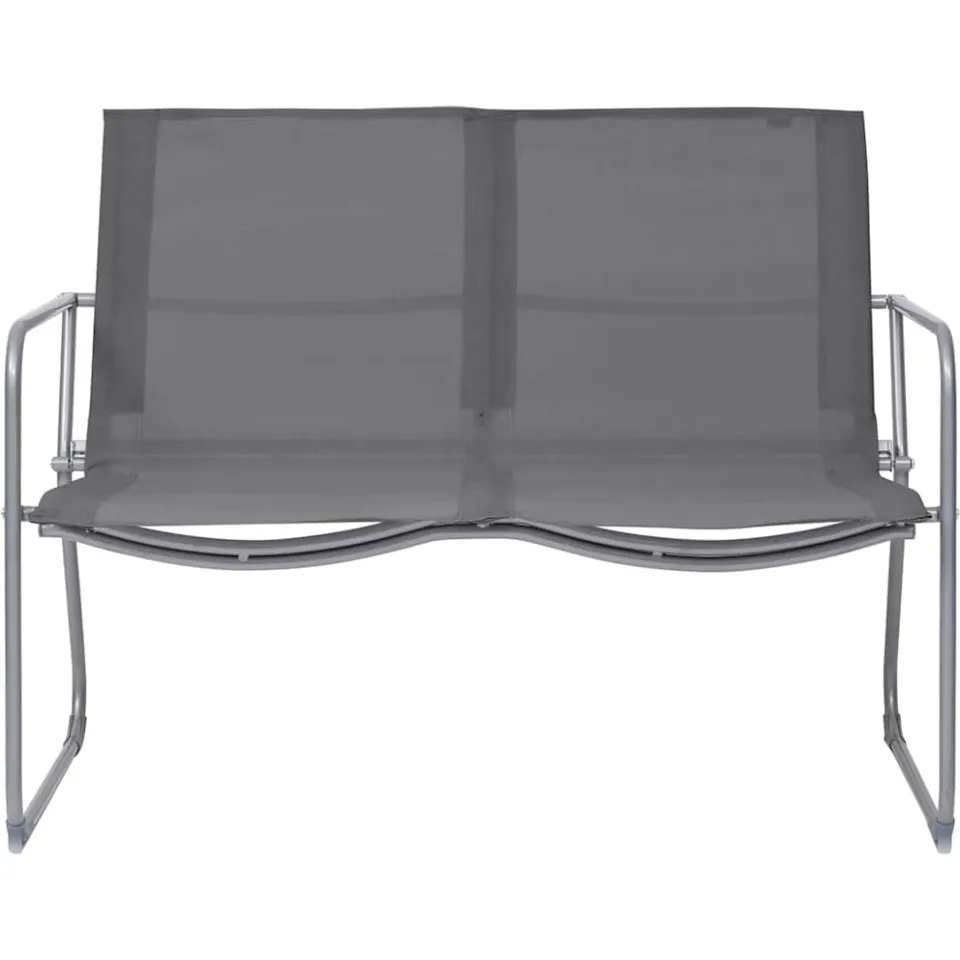 vidaXL 4-delige Loungeset stof en staal grijs, foto 2