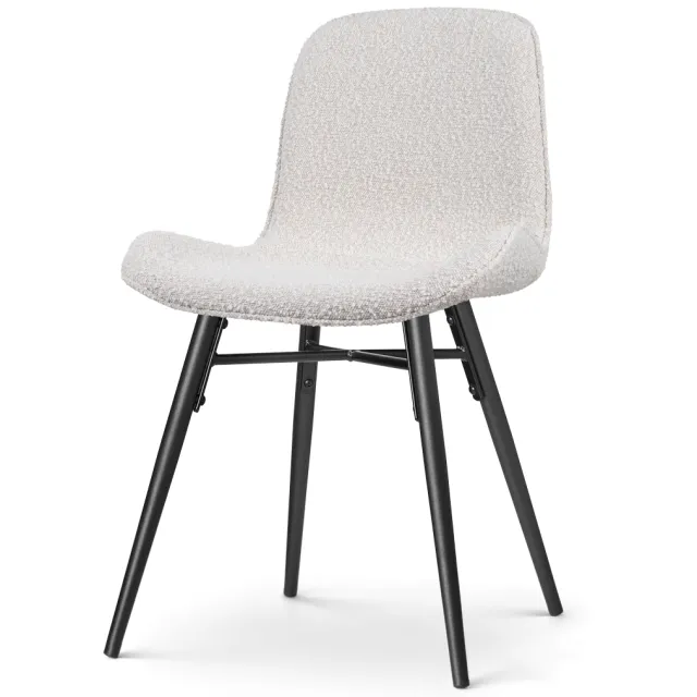 Nolon Nova-Fé eetkamerstoel bouclé beige - zwart onderstel